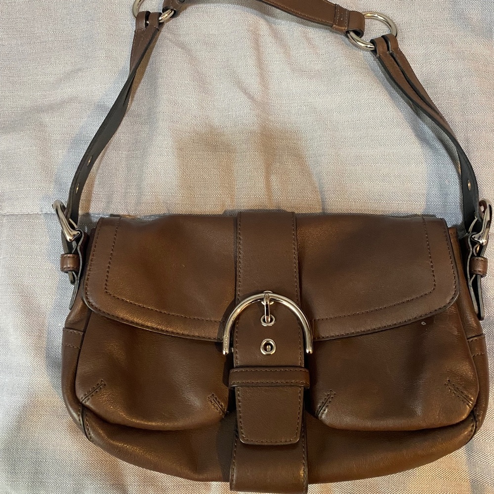 Brown  Leather Hobo Coach Purse